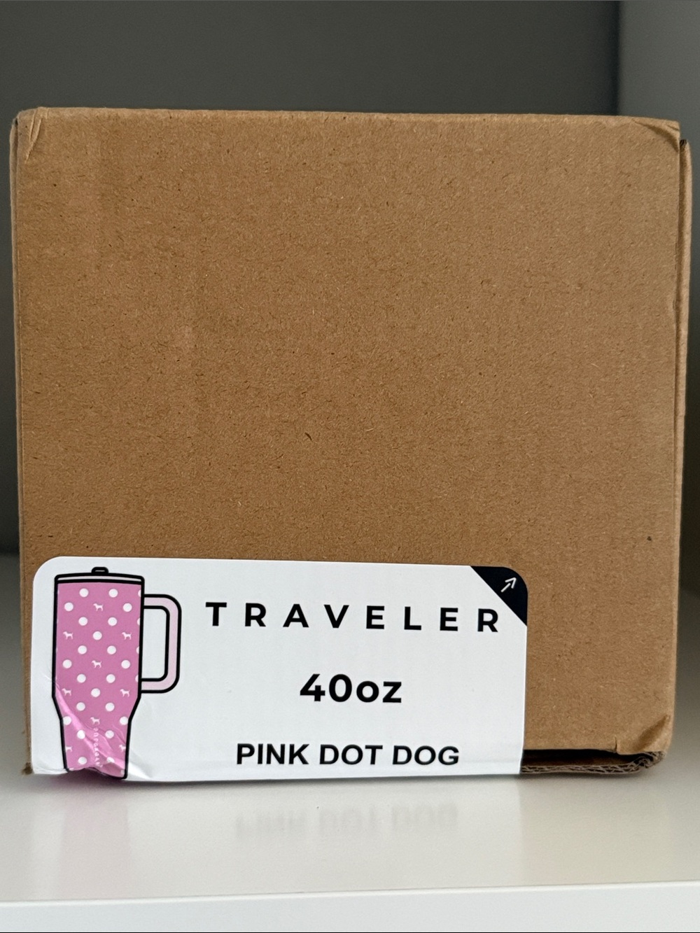 *NEW* PINK x Hydrojug 40oz Tumbler Water Bottle - Pink Polka Dot Dog Print - Picture 3 of 5